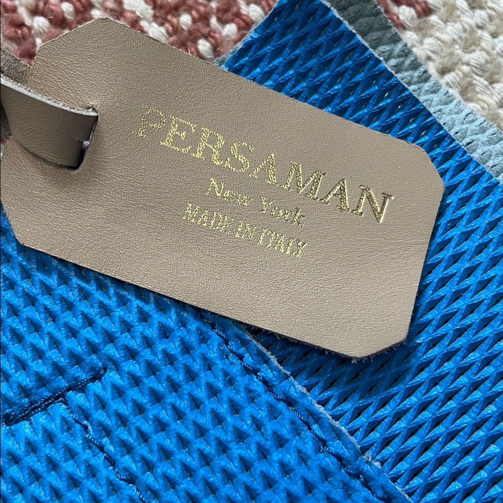 Persaman New York Made in Italy Blue Leather Tote - Picture 2 of 8